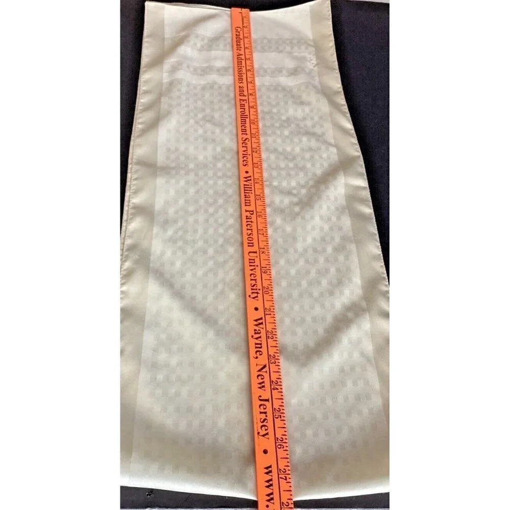 Women’s Scarf Cream Geometric Border Long Rectangle Lightweight Casual Vintage - Picture 7 of 16